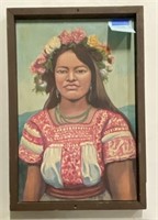 Oil on Canvas, Mexican Girl