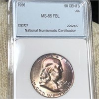 1956 Franklin Half Dollar NNC - MS 66 FBL