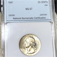 1947 Washington Silver Quarter NNC - MS67