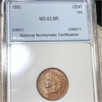 1892 Indian Head Penny NNC - MS 63 BR