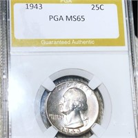 1943 Washington Silver Quarter PGA - MS65