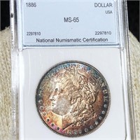 1886 Morgan Silver Dollar NNC - MS65