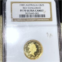 1989 $25 Australian Gold Coin NGC - PF70ULTCAM