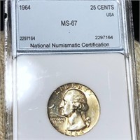 1964 Washington Silver Quarter NNC - MS67