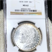 1878 7/8TF Morgan Silver Dollar NGC - MS62