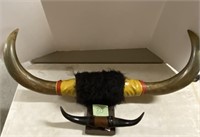 (2) Horns Mounted on wood.