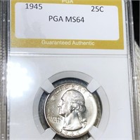 1945 Washington Silver Quarter PGA - MS64