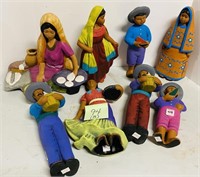 (8) Ceramic Mexican Villager Figurines