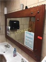 Wood Framed Bathroom Mirror - 59 x 32
