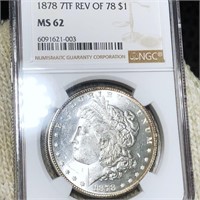 1878 Morgan Silver Dollar NGC - MS62