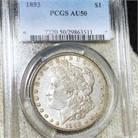 1893 Morgan Silver Dollar PCGS - AU50