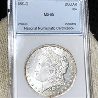 1883-O Morgan Silver Dollar NNC - MS65