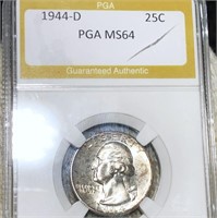 1944-D Washington Silver Quarter PGA - MS64