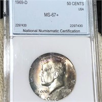 1969-D Kennedy Half Dollar NNC - MS67+