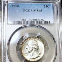 1950 Washington Silver Quarter PCGS - MS65