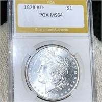 1878 8TF Morgan Silver Dollar PGA - MS64