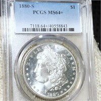 1880-S Morgan Silver Dollar PCGS - MS64+