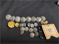 Group of Vintage Military Buttons