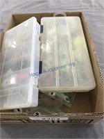 SMALL ORGANIZERS W/ FISHING LURES, LURES IN BAGS
