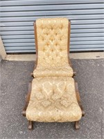 Victorian Style Chair with Stool