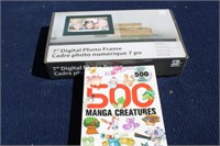 New 7" Digital Frame & Manga Creatures Book