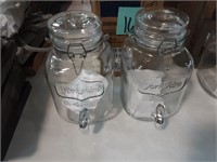 Pair of Yorkshire glass beverage dispensers