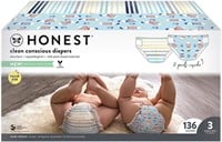 Honest  Diapers TrueAbsorb Tech, Size 3,136 Count