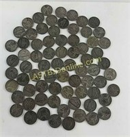 73 Silver Nickels (5 cent pieces)