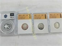 4 Silver Proof Quarters - Graded PF69 & PF70