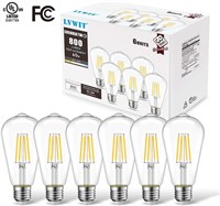 Edison Style Light Bulbs, 6 Pack, E26 Medium Base