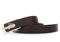 Dante Men's Leather Crocodile Belt (Black/Brown)