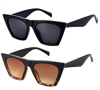PACK OF 2 Mosanana Square Cateye Sunglasses
