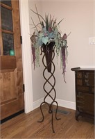 Tall Planter Stand with Vase & Flowers