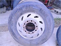 (3) 11Rx24.5 tires on aluminum budd rims