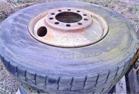 (3) 11Rx24.5 tires on steel budd rims