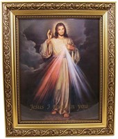 The Divine Mercy Jesus Christ Gold Frame