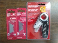 ACE Folding Utility Knife w/ (2) 5-pk Blades