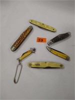 6- vintage USA made Pocket knives