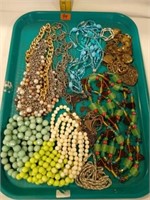Glass beaded necklaces and costume jewelry
