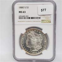 NGC 1880 MS63 90% Silver Morgan $1 Dollar