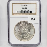 NGC 1898-O MS63 90% Silver Morgan $1 Dollar