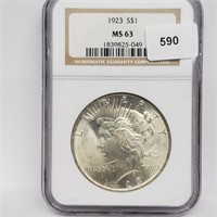 NGC 1923 MS63 90% Silver Morgan $1 Dollar