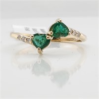 $1700 10K  Natural Emerald(0.54ct) Diamond(0.04ct)