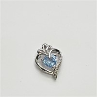 $100 Silver Blue Topaz Pendant