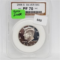 NAC 2006-S PF70 90% Silver JFK Half $1 Dollar