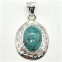 $250 Silver Tibetan Turquoise(6.2ct) Pendant