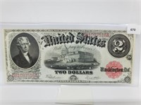 UNC 1917 Red Seal $2 Legal Tender