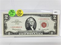 1963 Low# UNC $2 Red Seal Star Note