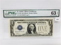 PMG 1928A 63 UNC $1 Silver Certificate