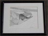 Artist signed pencil drawing